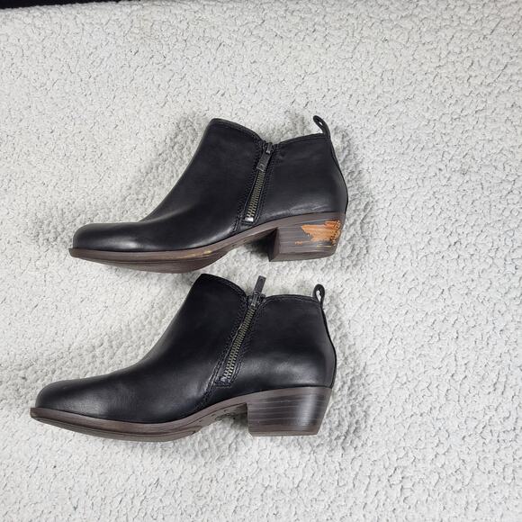 Lucky Brand Basel ankle booties black glove nappa leather size 6.5 - Picture 3 of 6